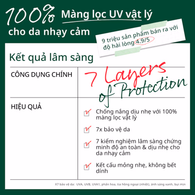 Kem chống nắng vật lý Dr.G Green Mild Up Sun+ SPF50+ PA++++ 50ml