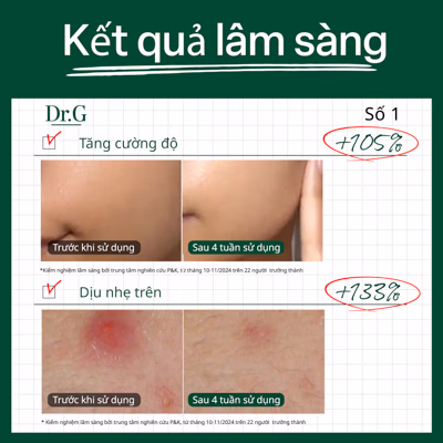 Kem CHỐNG NẮNG DỊU DA DR.G R.E.D BLEMISH SOOTHING UP SUN SPF 50+ PA++++